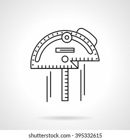 Different tools and instruments for measurement. Metrology, engineering, construction. Inclinometer. Single flat thin line style vector icon. Element for web design, business, mobile app. 