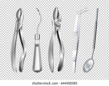 Different tools used in dentist clinic illustration