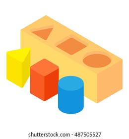 Different toy blocks icon in cartoon style isolated on white background vector illustration