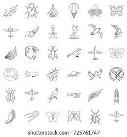 Different transport icons set. Outline style of 36 different transport vector icons for web isolated on white background