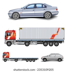 Different Transport vehicles design vector