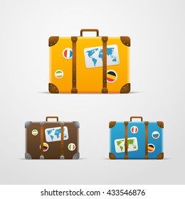 Colección vectorial de bolsas de viaje diferentes 