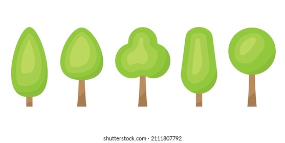 different trees set - vector illustration