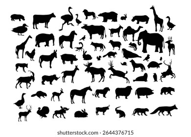 different type of animal silhouette set design 