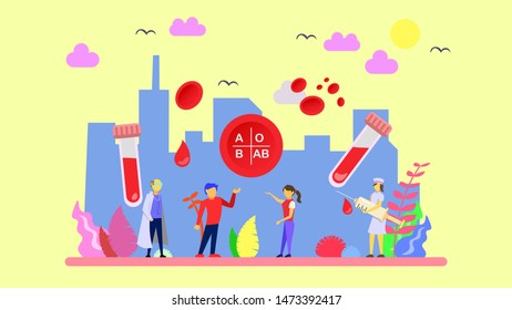 Different type of blood illustration concept, Suitable for landing page, ui, web, App intro card, editorial, flyer, and banner.