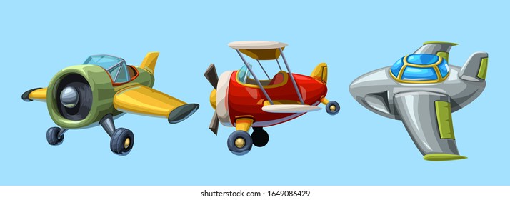 different type of cartoon aircrafts