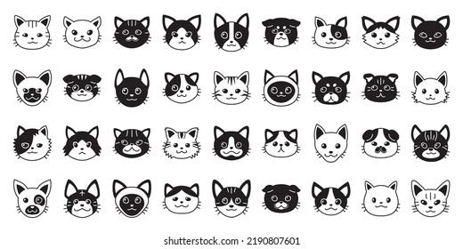 Diferente tipo de caricatura de gatos para el diseño.