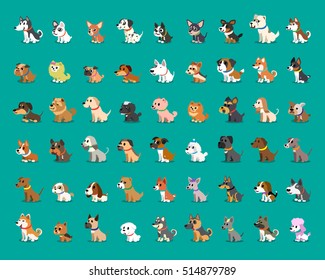 Different type of cartoon dogs