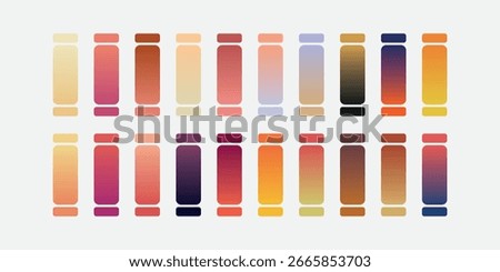 Different type of colorful gradient color swatches