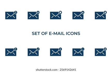 Different Type Of E-mail Icons Set.