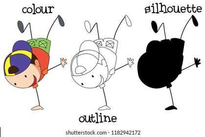 Different type of graphic of urban boy illustration