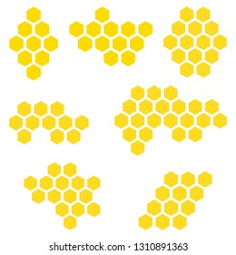 Different type of honeycomb isolated on the white background