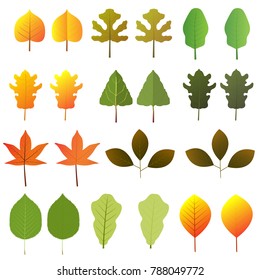 Different Type Leaves Vector Design Illustration Stock Vector (Royalty ...