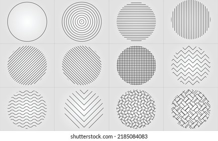 Different type of lines in Circles, black and white circles lines