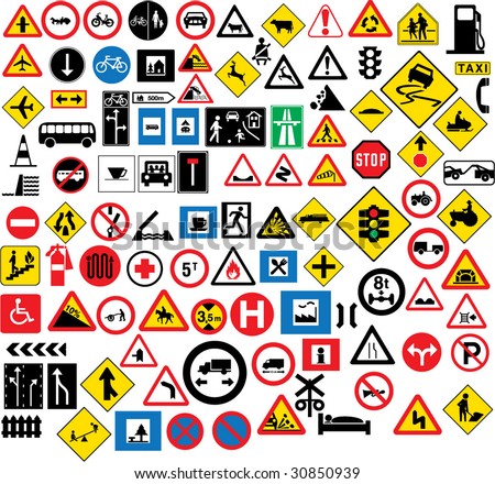 Different type of road signage