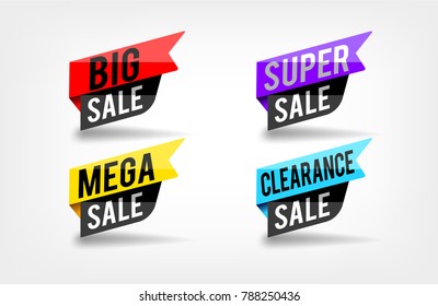 DIFFERENT TYPE OF SALE SYMBOLS. VECTOR EPS