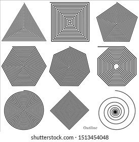 Different type of spiral shapes