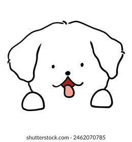 Different type of vector cartoon dog faces for design.