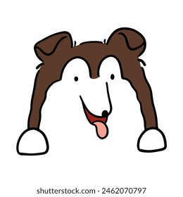 Different type of vector cartoon dog faces for design.