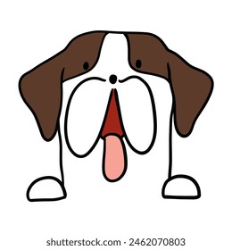 Different type of vector cartoon dog faces for design.