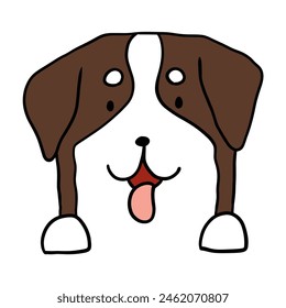 Different type of vector cartoon dog faces for design.