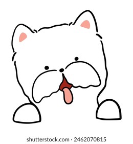 Different type of vector cartoon dog faces for design.