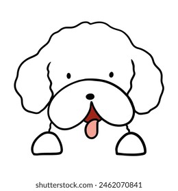 Different type of vector cartoon dog faces for design.