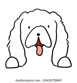 Different type of vector cartoon dog faces for design.