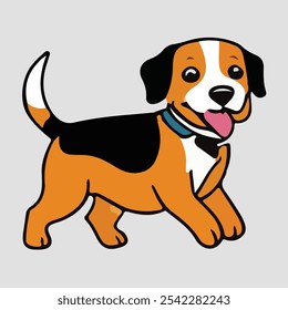 Diferentes tipos de caras de perro de dibujos animados de Vector para pegatinas. Ilustración vectorial de diferentes razas de perros de dibujos animados divertidos en estilo plano de moda.
