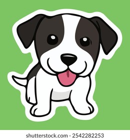 Diferentes tipos de caras de perro de dibujos animados de Vector para pegatinas. Ilustración vectorial de diferentes razas de perros de dibujos animados divertidos en estilo plano de moda.
