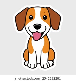 Diferentes tipos de caras de perro de dibujos animados de Vector para pegatinas. Ilustración vectorial de diferentes razas de perros de dibujos animados divertidos en estilo plano de moda.
