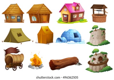 Different types of accommodations illustration