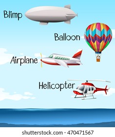 Diferentes tipos de ilustraciones de aviones