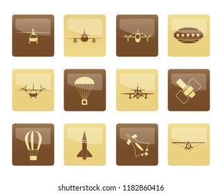 Different Types Aircraft Illustrations Icons Vector Stock Vector ...