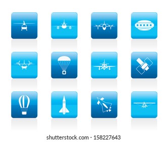 different types of Aircraft Illustrations and icons - Vector icon set 2