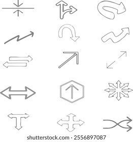 Different types of arrows illustrated with background
