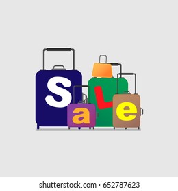 Different types of baggage, bags, cases