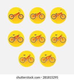 different types of bikes in one set of icons