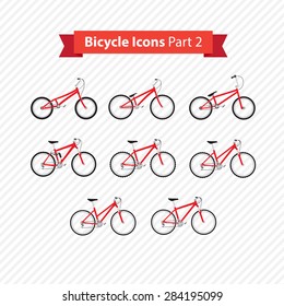 different types of bikes in one set of icons