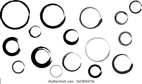 Diferentes tipos de círculo negro, ilustración vectorial de círculo negro.