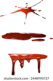 Different Types of Blood Stains Without Background. Vector illustration A graphic resource to insert.