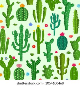 Different types of cactus plants icons.