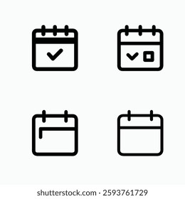 Different types of calendar icon, calendar symbol, calendar sign