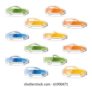 different types of cars icons - Vector icon set