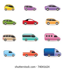 different types of cars icons - Vector icon set