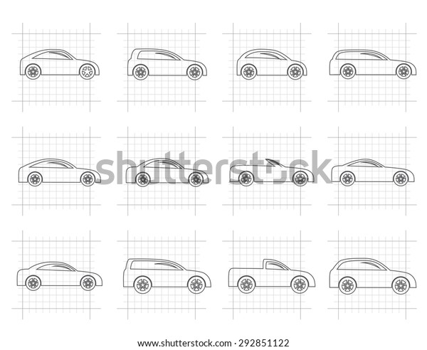 different types of\
cars icons - Vector icon\
set