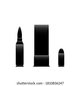 Conjunto de iconos de diferentes tipos de cartuchos. Ilustración del vector aislada en blanco