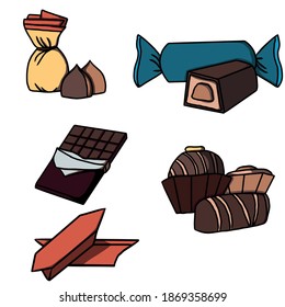 different types of chocolate candy