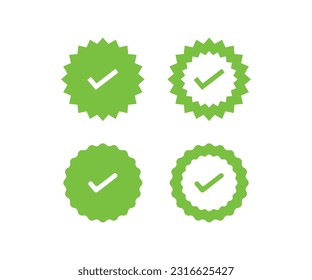 Different types of circle with check marks. Check in circles set. Check mark icon set vector design with Different types of circle