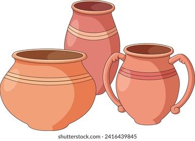 Different types of clay pots